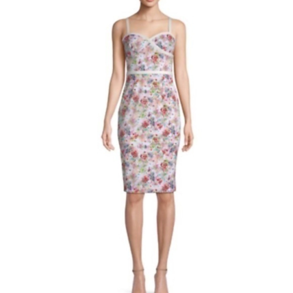 Back halo white floral sheath dress NWT 2